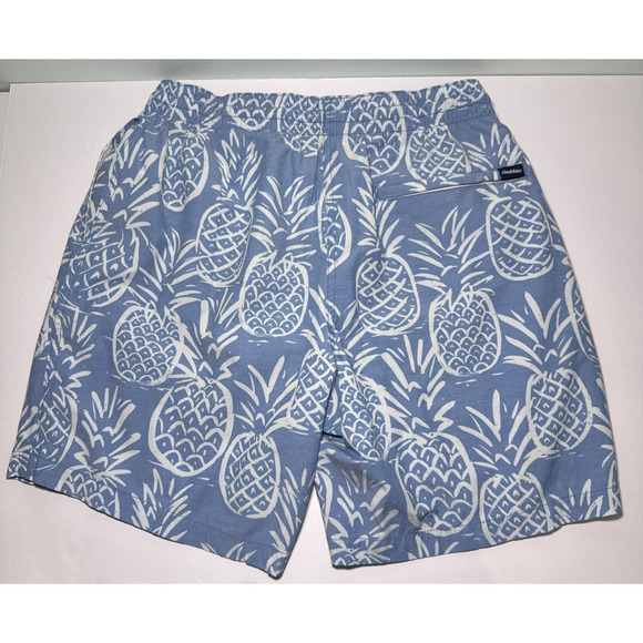 Chubbies Mens Pineapple Print Swim Shorts MEDIUM 7" Inseam White/Blue - Picture 3 of 5